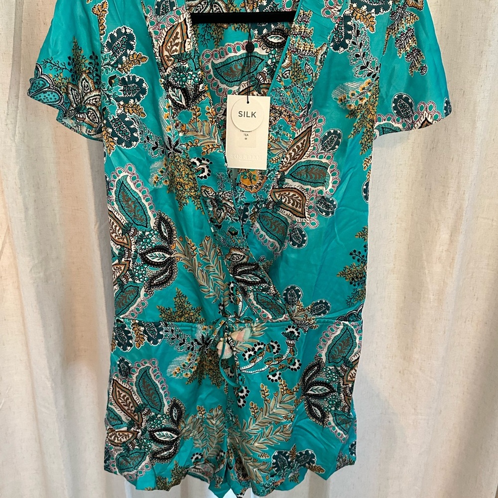 Hale Bob Blue all silk romper